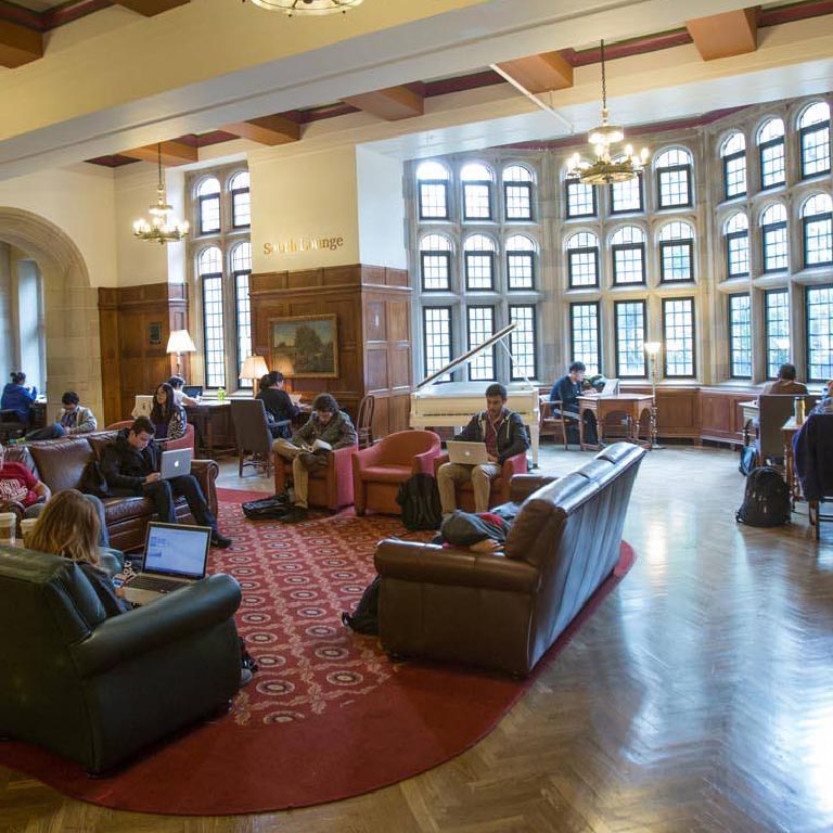 Students study in the Indiana Memorial Union.