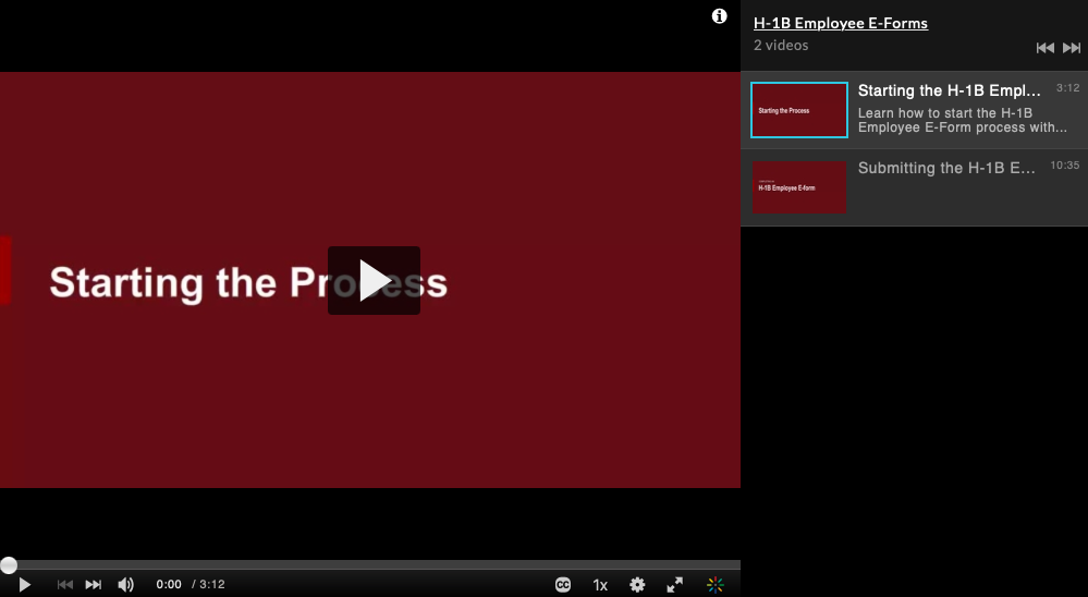 Preview of H-1B video on submitting e-forms